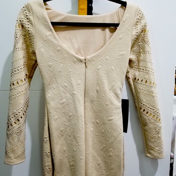 Host pick⭐️BEBE👗 open to offers✨Super gorgeous beige dress from Bebe with tags! - Picture 3 of 3